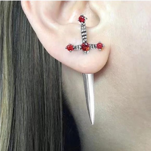 Jewelry - Gothic Sword Earrings for Women & Men, Punk Style Dangle & Stud Dagger Earrings